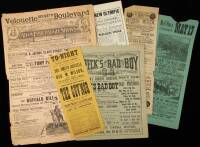 Six broadsides and programs from various theatrical productions, dime-museums, etc.