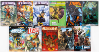 Variety of minor superhero paperbacks including Impulse, Green Arrow, Guy Gardner, Harley Quinn