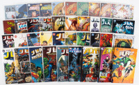 Collection of Justice League trade paperbacks including The Nail, Elite, Cold Steel