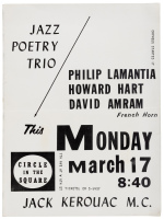Poster for Jazz Poetry Trio event with Jack Kerouac as M.C.