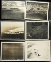 Lot of 10 gelatin silver photographs of U.S. Military aircraft and installations on and over Hawaii