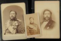 Two cabinet card photographs & one carte-de-visite of King David Kalakaua of Hawaii