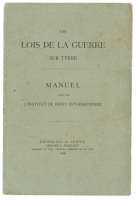 Les Lois de la Guerre Sur Terre / Manuel Publie Par l&rsquo;Institut de Droit International [The Laws of War on Land, Manual published by the Institute of International Law]