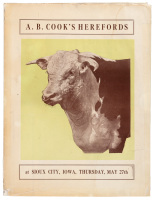 A.B. Cook Herefords 52 Head 52. The First Sale Ever Held from His Herd and Representing the Progeny of These Six Great Sires and More Sell at Sioux City, Iowa, Thursday, May 27th