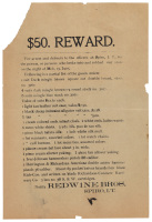 $50. Reward. For Arrest and Delivery to Officers at Spiro, I.T., for the Person, or Persons Who Broke into and Robbed Our Store on the Night of Mch. 15, 1905