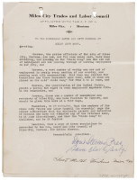 Letter regarding unemployment and the impressment of chain gang laborers