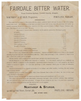 Fairdale Bitter Water. From Fairdale Springs, Yamhill County, Oregon. Northrop & Sturgis, Proprietors