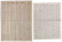 Two issues of the New-York Daily Tribune with articles by Karl Marx and Robert Owen