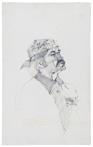 Sketch of man at Helena, 1978