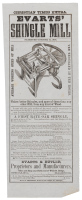 Christian Times Extra Advertisement for Evarts' Shingle Mill