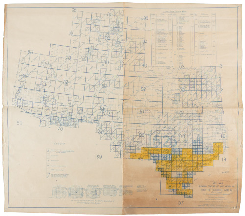 Map Showing Status of Map Work in Eighth Corps Area