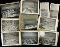 Collection of approx. 100 or more photographs, both positives and negatives, including aerial views, airplanes, etc.