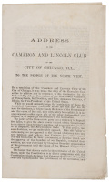 Address of the Cameron and Lincoln Club of the City of Chicago, Ill. To the People of the North West