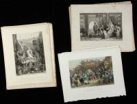 Collection of 79 engraved plates - 4 are colored