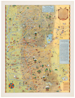 Mother Lode Map Incorporating Mother Lodes of California and Nevada, Scenes of the "Romantic Days of Gold"