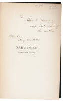 Darwinism and Other Essays - signed by author