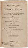 A Dictionary of the English Language: In Which the Words are Deduced from their Originals, Explained in their Different Meanings, and Authorised by the Names of the Writers in Whose Works they are Found. Abstracted from the Folio Edition by the Author