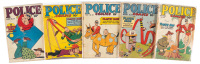 POLICE COMICS Nos. 31, 36, 42, 45, 46 * Lot of Five Comics