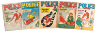 POLICE COMICS Nos. 47, 51, 54, 55, 64 * Lot of Five Comics