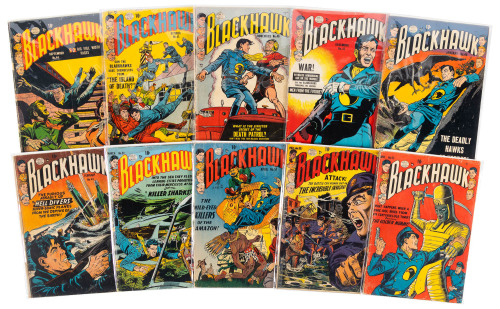 BLACKHAWK Nos. 44, 45, 46, 47, 48, 49, 50, 51, 52, 53 * Lot of Ten Comics