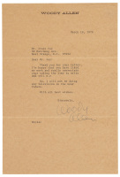 Typed letter signed by Woody Allen