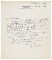 Autograph letter signed by Thornton Wilder