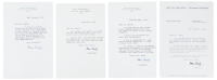 Four signed letters by Alan Searle, and a check signed by W. Somerset Maugham