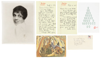Letters, cards and a photograph signed by Anita Loos