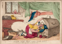 Two hand-colored etchings by Thomas Rowlandson