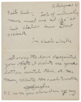 Autograph note by the jazz musician brother of Black sports legend Fritz Pollard (who integrated the National Football League)