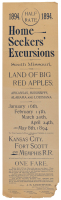 Kansas City, Fort Scott and Memphis R.R. 1894. Half Rate. 1894. Home Seekers' Excursions to South Missouri, the Land of Big Red Apples