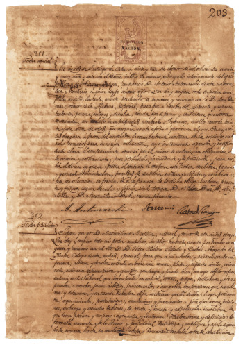 Manumission document from Cuba, 1869