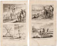 Eleven copper-engraved plates of torture scenes from Biblical times