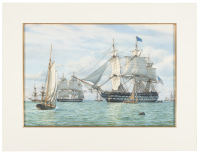Commodore Biddle's Squadron Getting Under Way, U.S.S. Columbus and Vincennes 1845