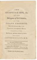 The Association, &c. of the Delegates of the Colonies, at the Grand Congress, Held at Philadelphia, Sept. 1 1774...