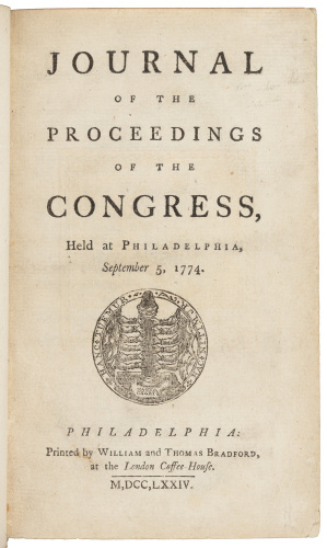 Journal of the Proceedings of the Congress, Held at Philadelphia, September 5, 1774