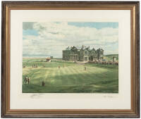 The Royal and Ancient - color print signed by Arthur Weaver, with drawing