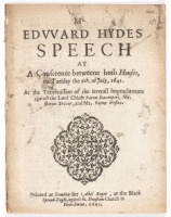 Mr. Edward Hydes' speech at a conference betweene both Houses, on Tuesday the 6th. of July, 1641. At the transmission of the severall impeachments against the Lord Chiefe Baron Davenport, Mr. Baron Trevor, and Mr. Baron Weston