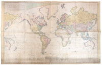 Chart of the World on Mercator's Projection, Exhibiting all the New Discoveries to the present Time with the Tracks of the most distinguished Navigators since the Year 1700 carefully collected from the Best Charts, Maps, Voyages, &c. Extent, and regulated