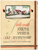 Thirty-Seventh National Amateur Golf Championship, September 11th to 16th, 1933. Kenwood Country Club, Cincinnati, Ohio - Official Program