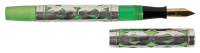 WATERMAN: Green Lever-Filler Fountain Pen, Sterling Silver Filigree Overlay * Prototype?
