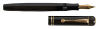 MONTBLANC: No. 20 Meisterst&uuml;ck Black Hard Rubber Push-Knob Filler Fountain Pen, "SIMPLO" Imprint, Flexy Nib