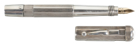 MONTBLANC: No. 1 Full 900 Silver Engine-Turned Octagonal Overlay Safety Fountain Pen