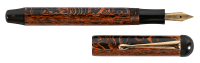 MONTBLANC: III Series Red Ripple Hard Rubber Button-Filler Fountain Pen