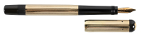 MONTBLANC: No. 4 Safety Fountain Pen, 14K Yellow Gold Overlay, Guilloche and Band Pattern, Rare