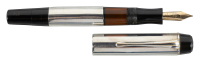 MONTBLANC: No. 232 Black Hard Rubber Piston-Filler Fountain Pen, White Metal Overlay