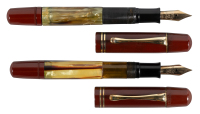 PELIKAN: No. 101N Tortoiseshell Celluloid Fountain Pens * Lot of Two Instruments
