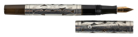 WATERMAN: Sterling Silver "Basketweave" Overlay Squeeze-Filler Fountain Pen