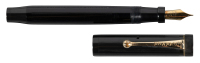 PARKER: Duofold Black Hard Rubber Fountain Pen, Bandless, Flat Top