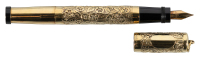 WATERMAN: No. 42 18K Gold Continental Overlay Safety Fountain Pen, Floral Pattern, Ringtop